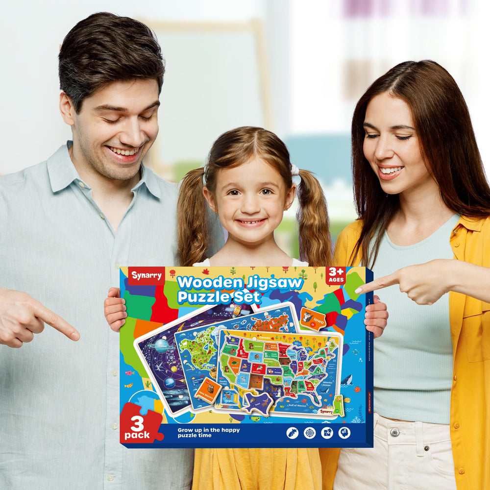SYNARRY educational geography puzzle set makes a thoughtful gift for early learners and families.