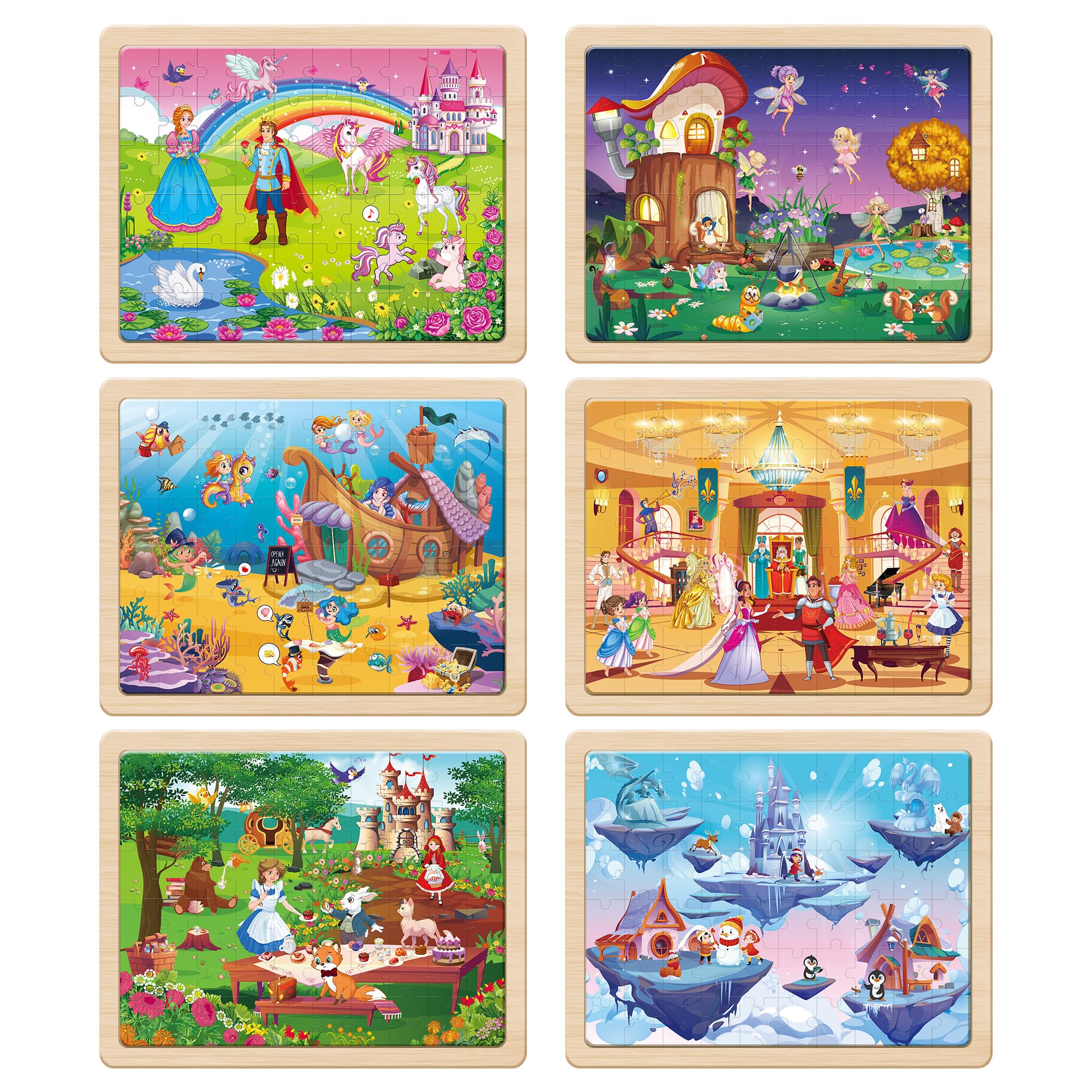 SYNARRY Ice Castle wooden puzzle – colorful pieces encourage problem-solving and concentration.