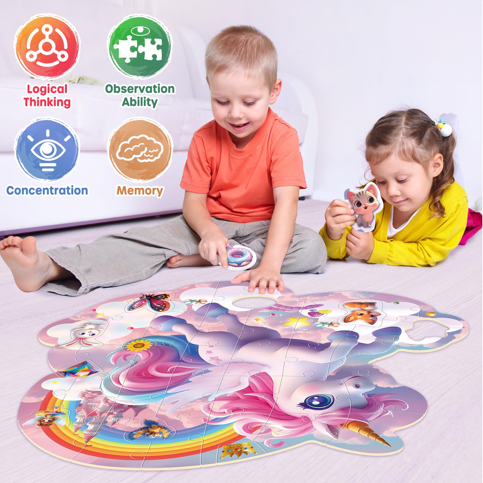 SYNARRY Kids playing puzzle demonstrates shared play and concentration.