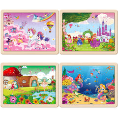 SYNARRY Princess puzzle wood set supports storytelling and spatial awareness.