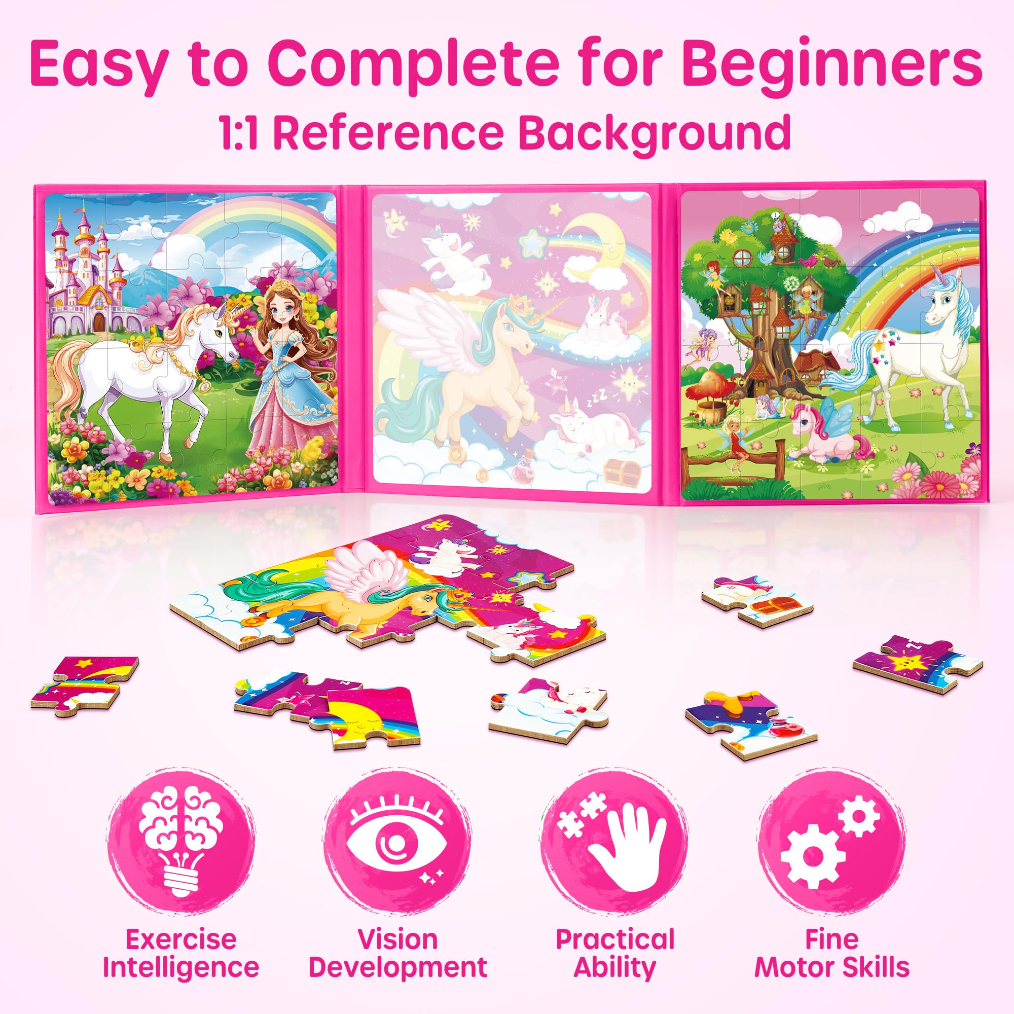 SYNARRY 6.9-inch completed puzzles are easy for small hands to manage.