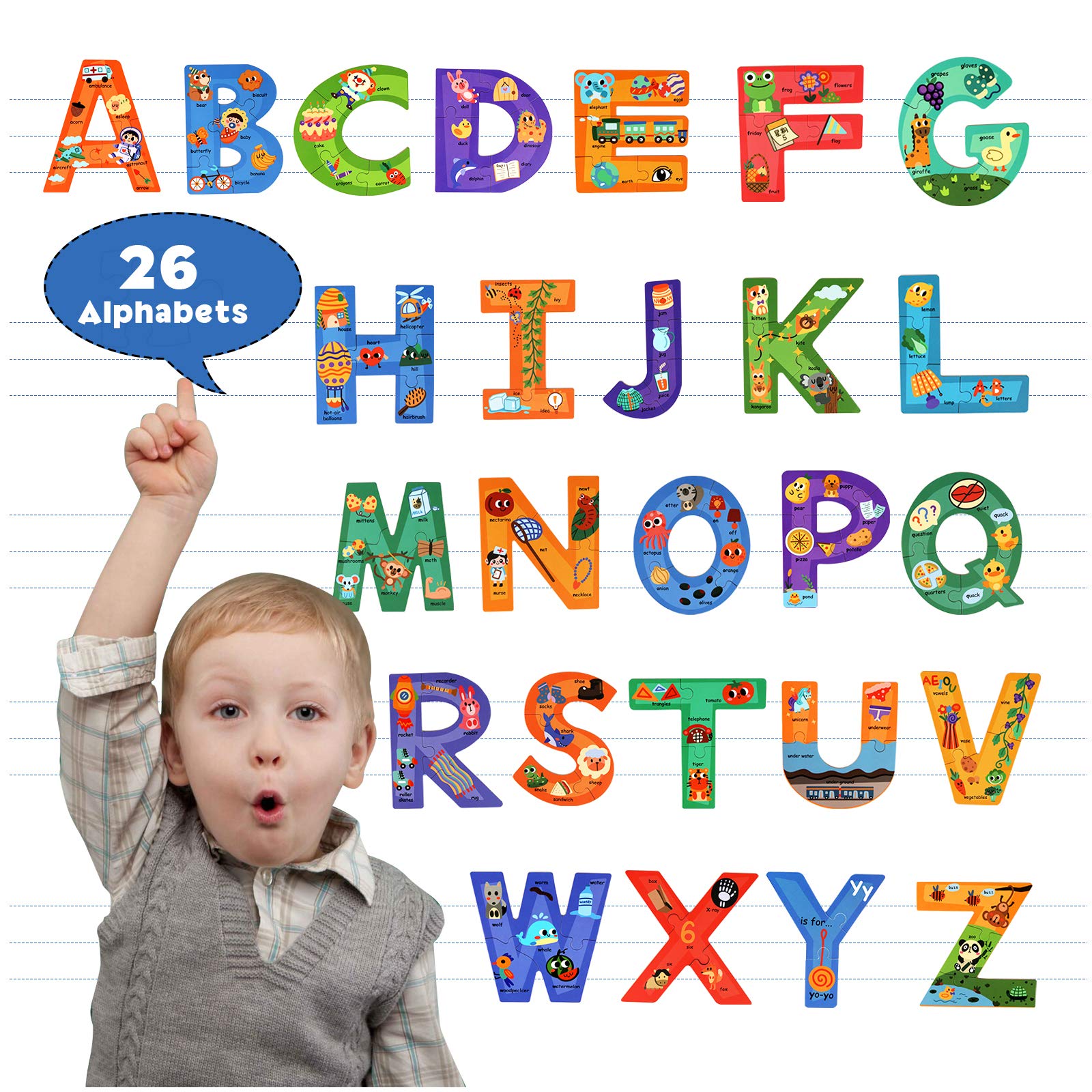 Synarry self-correcting puzzle highlights letter visuals and initial word cues.