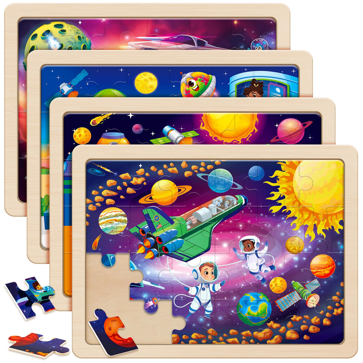SYNARRY space puzzle rocket launch with vibrant colors for engaging STEM play.