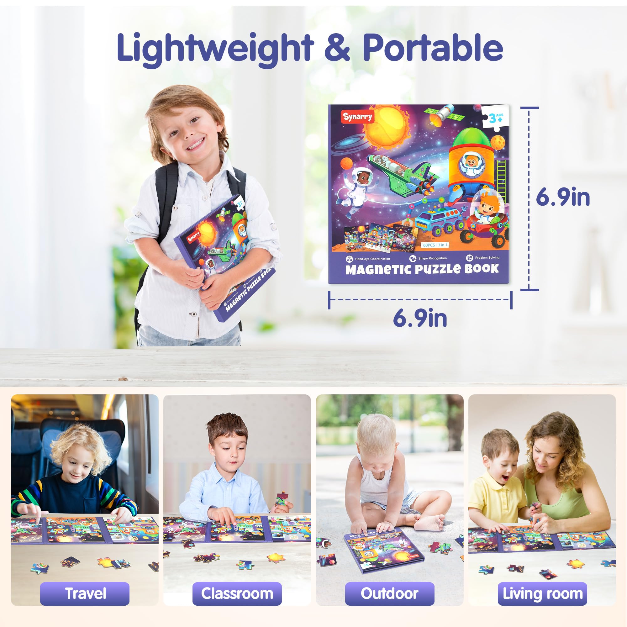 SYNARRY magnet-pieces closeup highlights durable, strong magnets for kids.