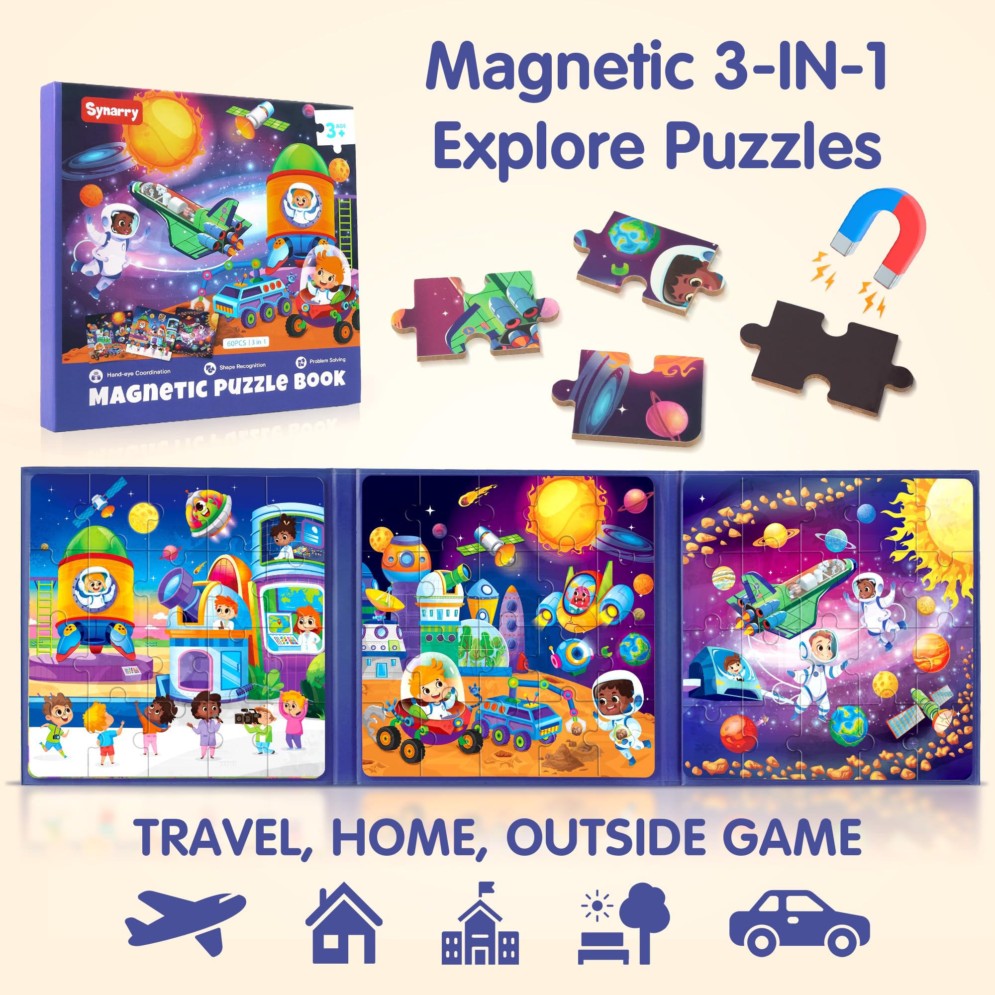 SYNARRY rocket-launch scene promotes early problem-solving play.