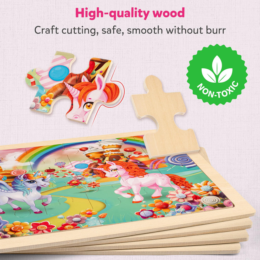 SYNARRY thicker wooden puzzle pieces designed for durable use