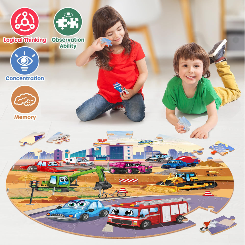 SYNARRY Vehicle Floor Puzzle offers a double-sided design for varying ages