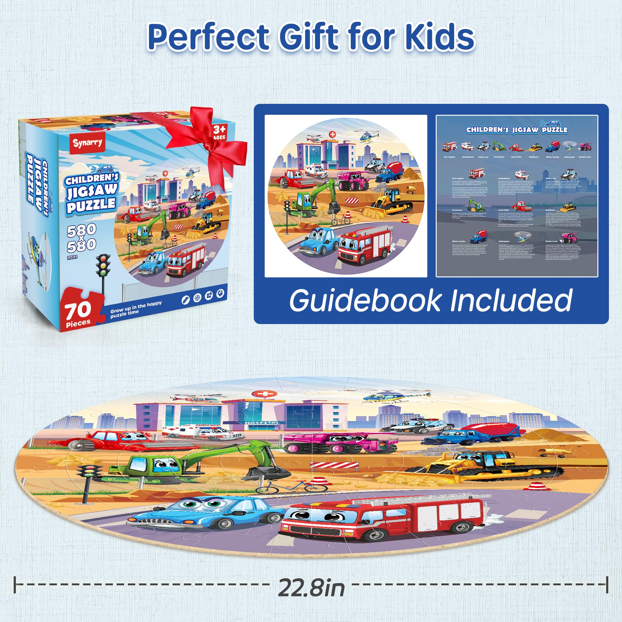 SYNARRY Vehicle Floor Puzzle invites kids to explore vehicles for hands-on learning