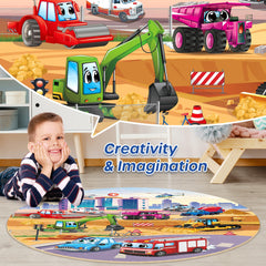 SYNARRY Vehicle Floor Puzzle highlights a police car for problem solving