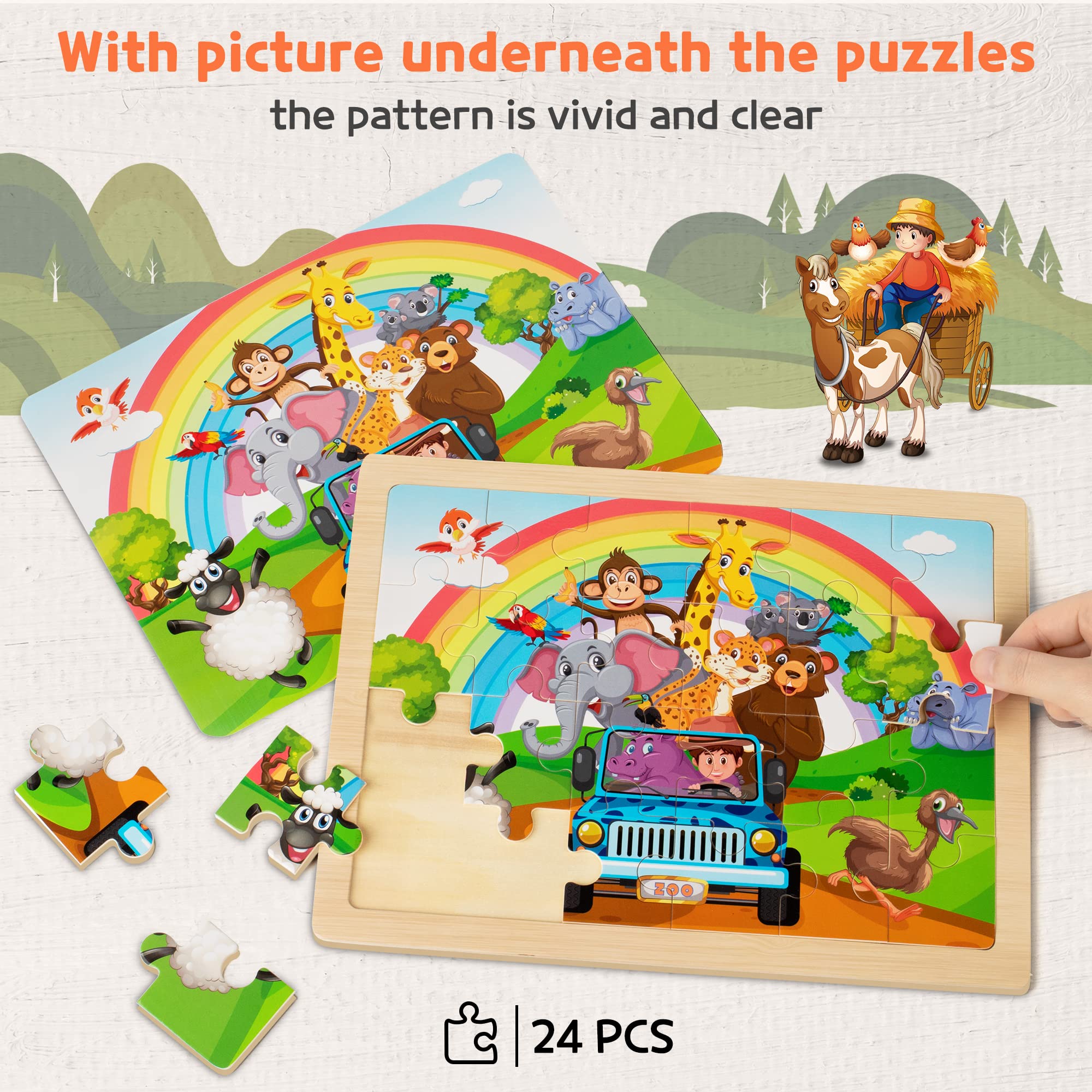 SYNARRY wooden puzzle pieces close-up highlighting smooth edges for safe handling.