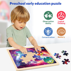 SYNARRY puzzle includes removable illustrations under the pieces for reference play.