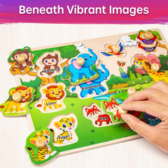 SYNARRY wooden puzzle shapes for fine motor practice and recognition