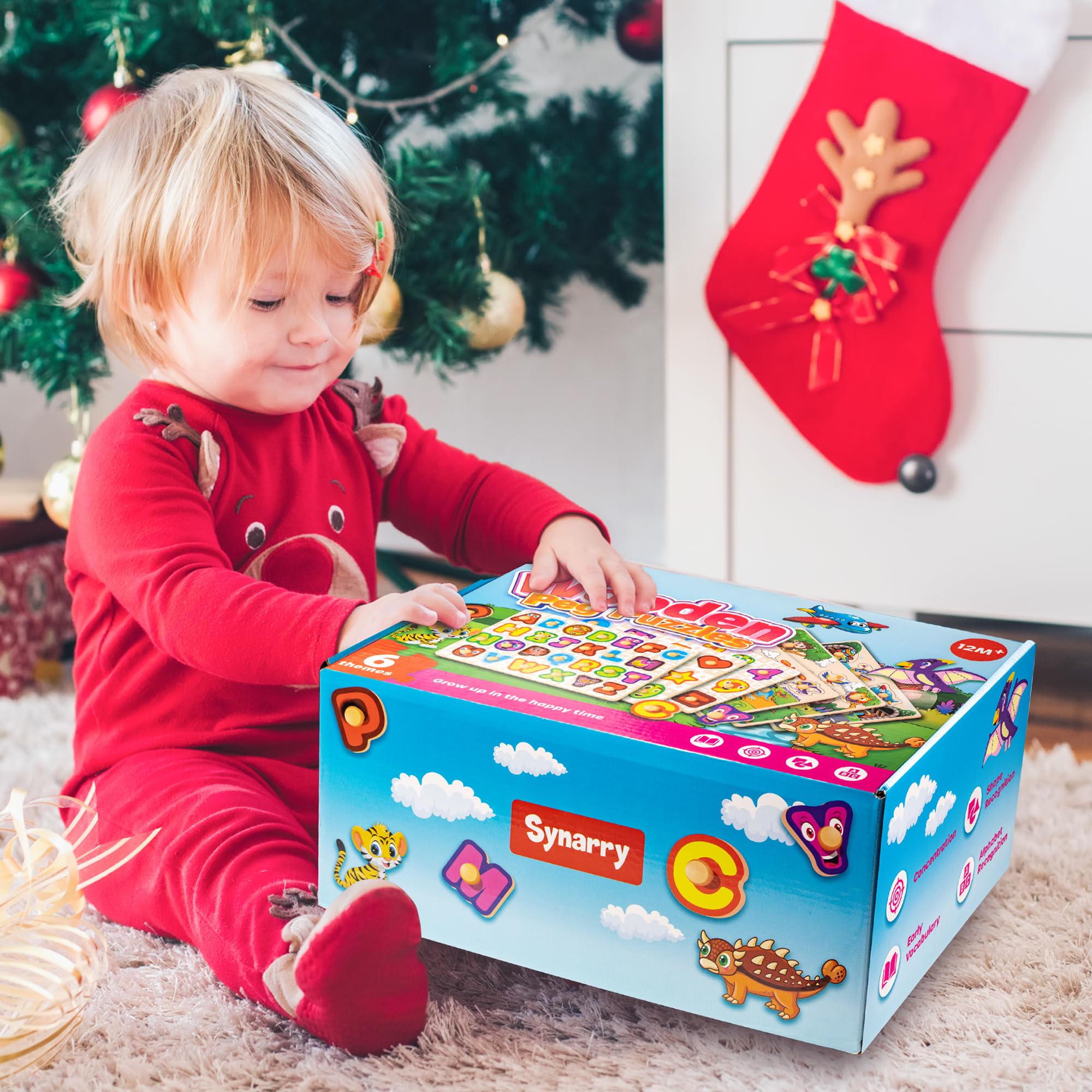SYNARRY toddler playing with puzzles promotes focused, calm playtime