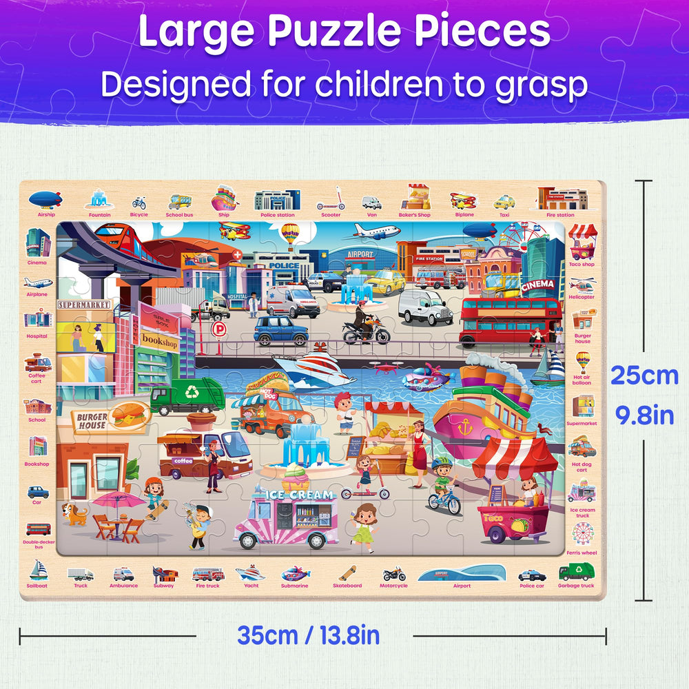 SYNARRY wooden frames keep puzzle pieces secure during play