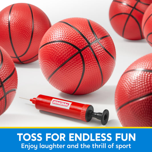 SYNCFUN six-pack of mini basketballs ready for sharing fun at home.