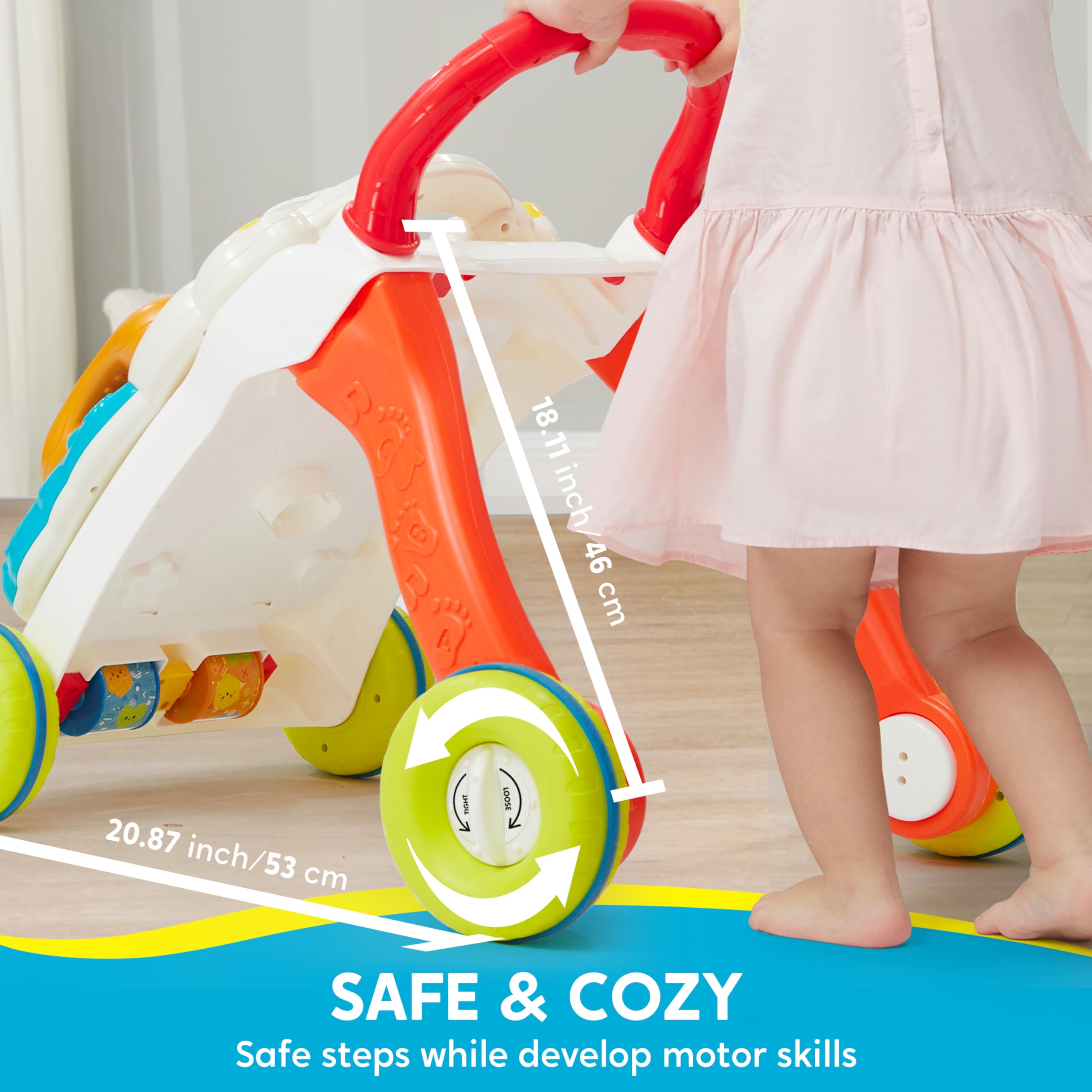 SYNCFUN walker light up buttons illustrate engaging visual prompts.