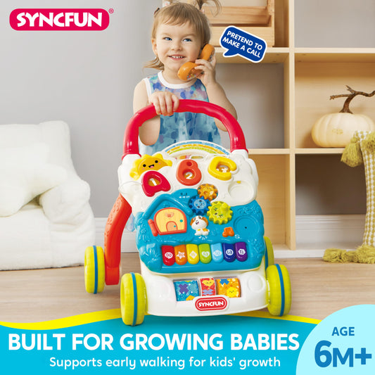 SYNCFUN walker side angle highlights push design for active play.
