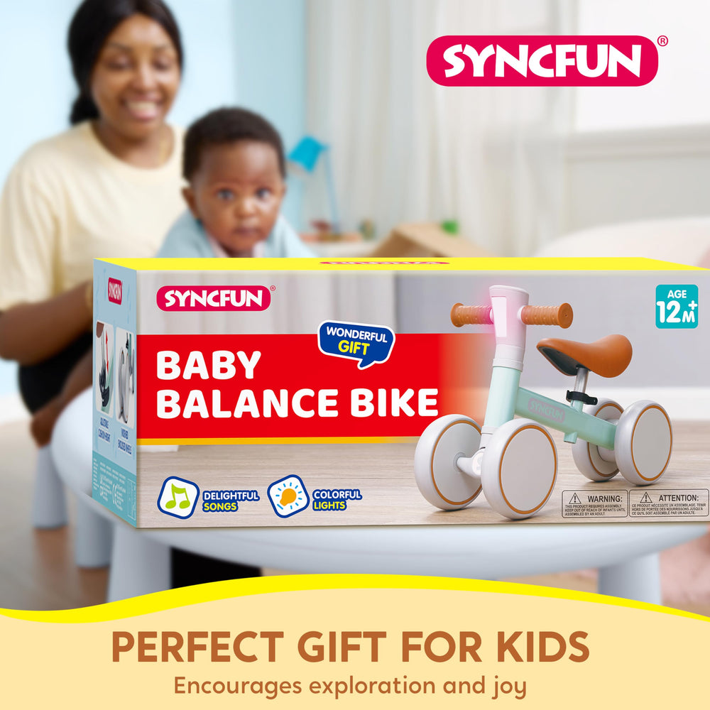SYNCFUN balance bike blue indoor and outdoor use in action