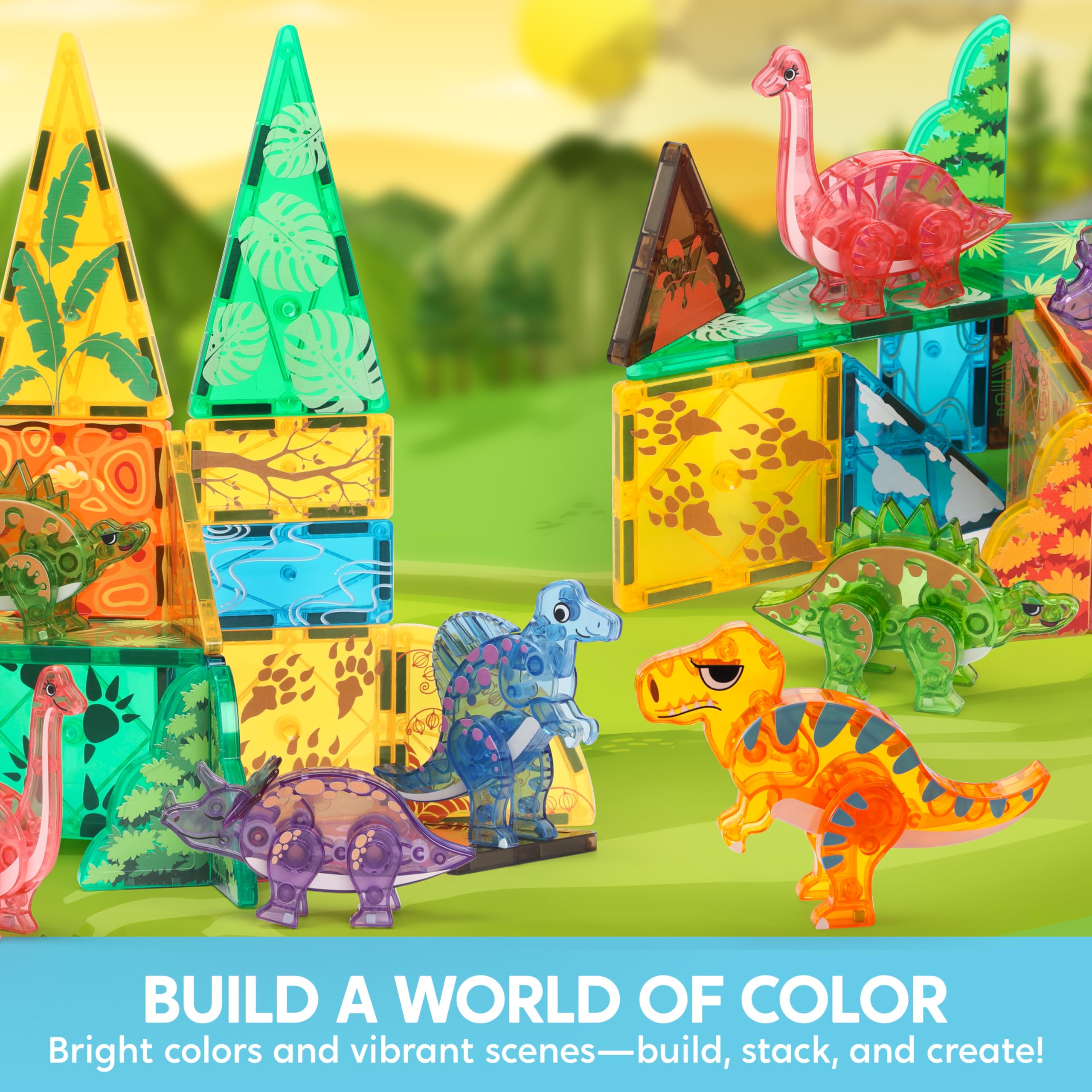 SYNCFUN Triceratops tile figure promotes collaborative building and color pattern exploration.