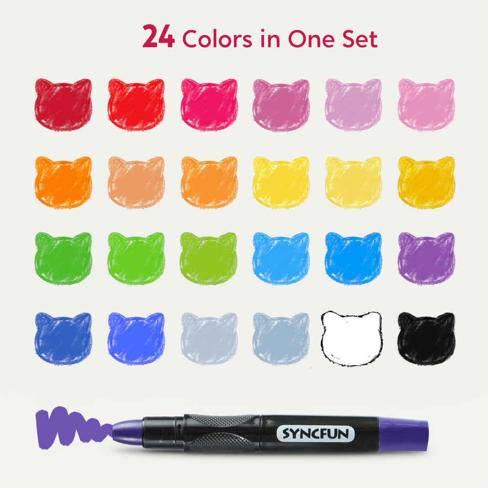 SYNCFUN oversized easy-grip barrels support small hands during drawing