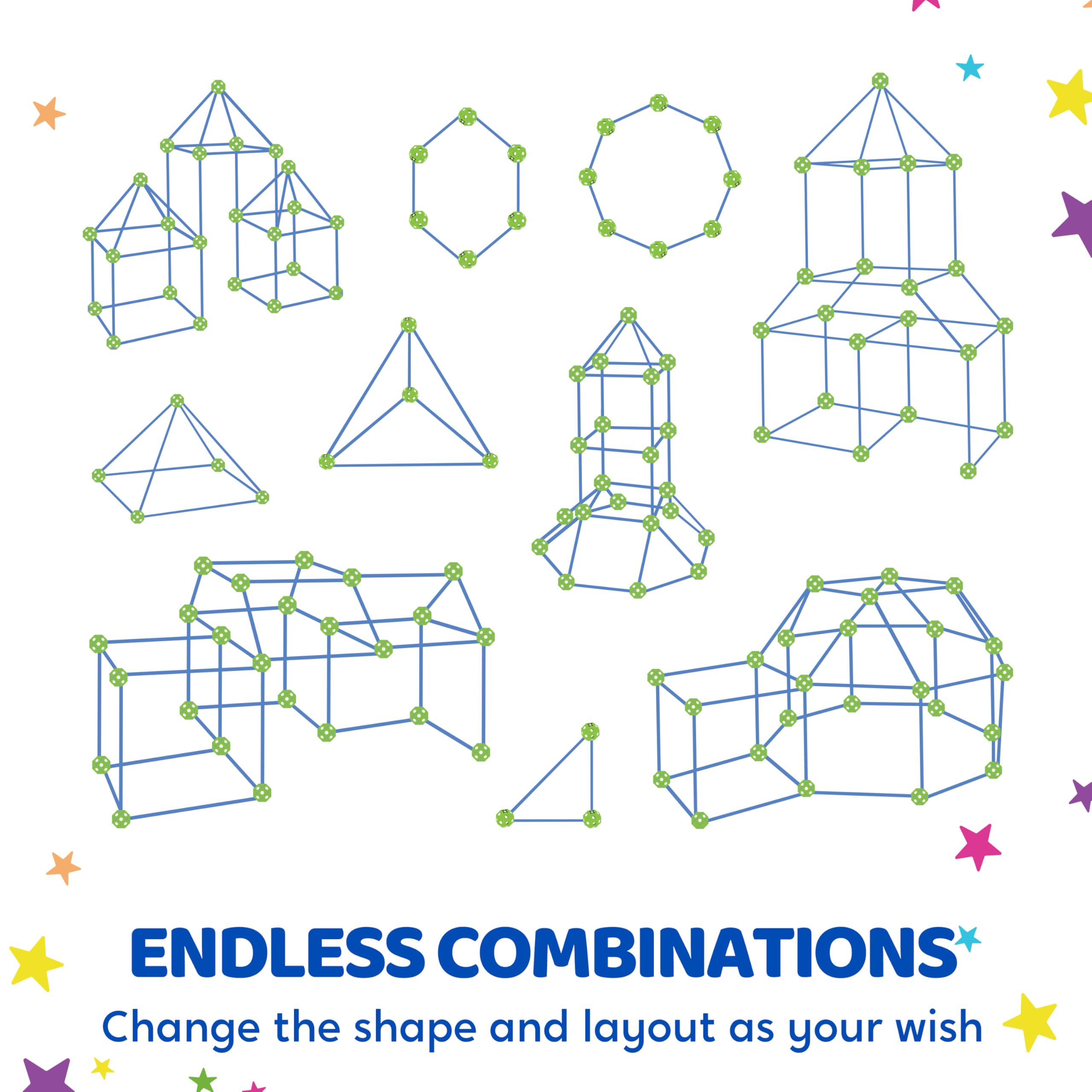 SYNCFUN kit encouraging multi-child teamwork for collaborative fort-building play.