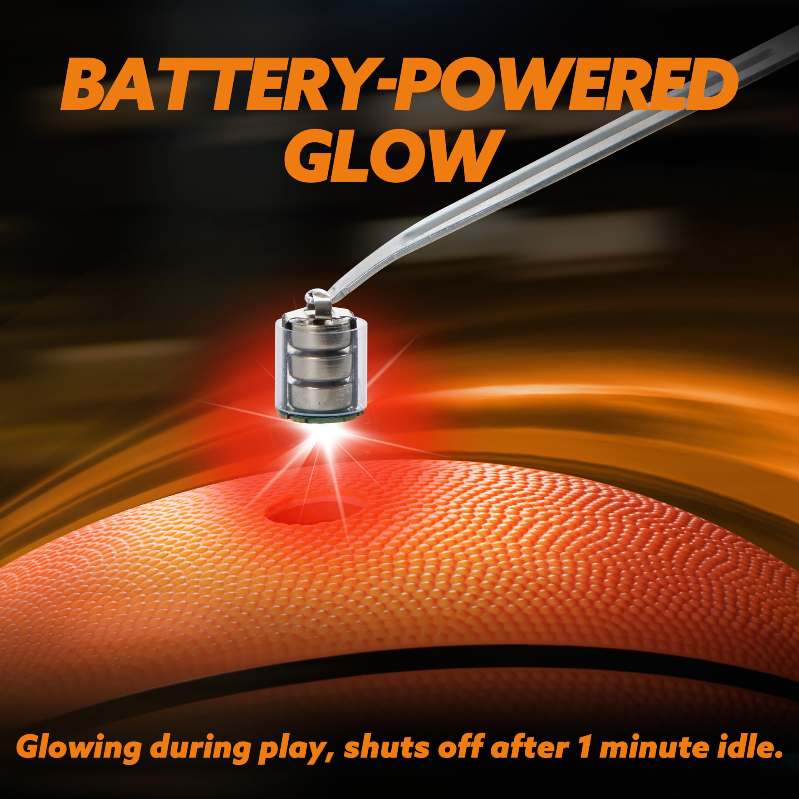SYNCFUN glow basketball features a durable shell for indoor and outdoor use.