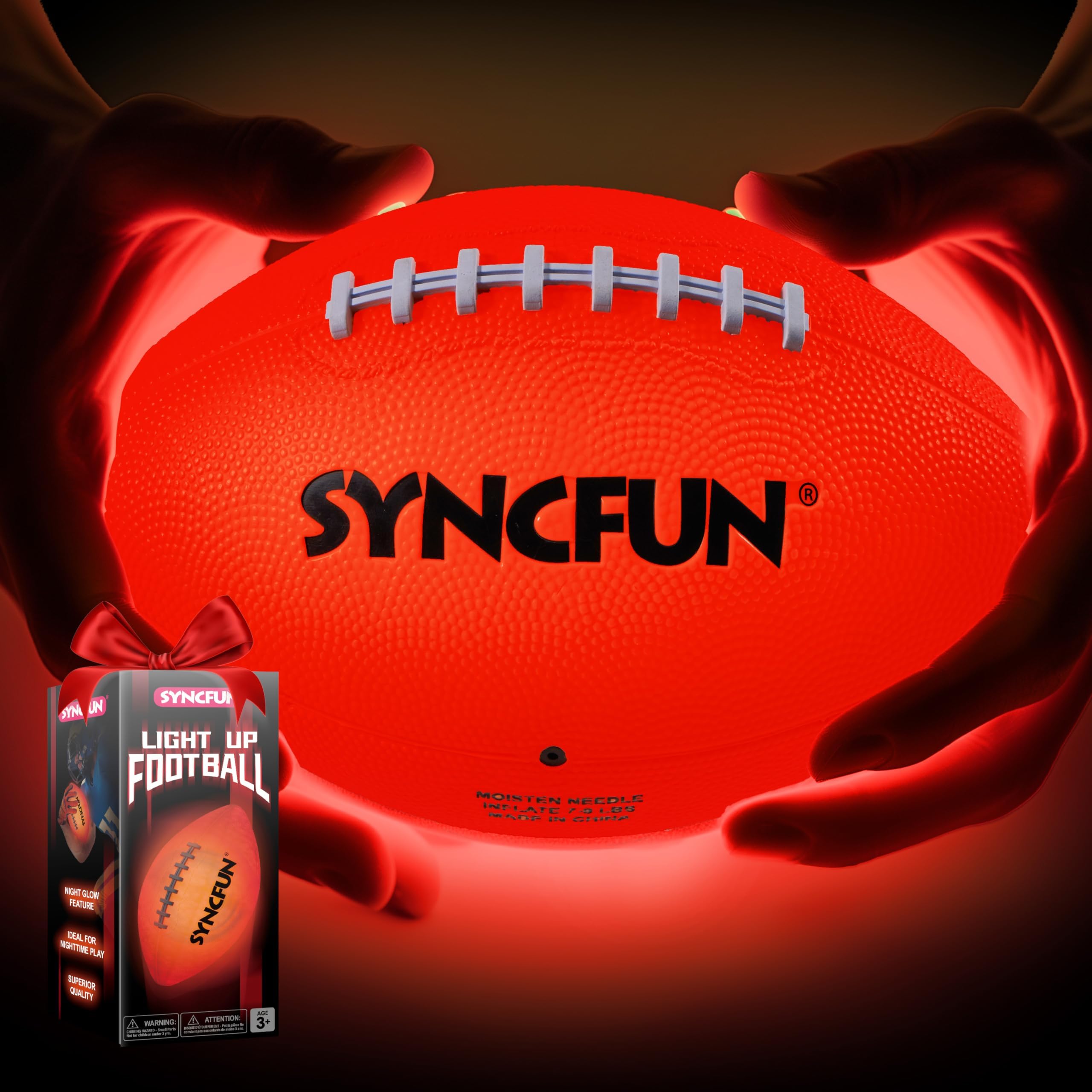 SYNCFUN glow football with night LEDs for vibrant bounce during night play