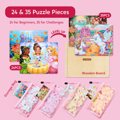 SYNCFUN Mermaid 24-piece puzzle enhances problem-solving in preschoolers.