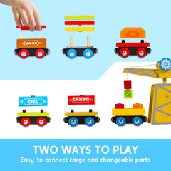 SYNCFUN log car features sturdy wood and interactive design for open ended exploration.