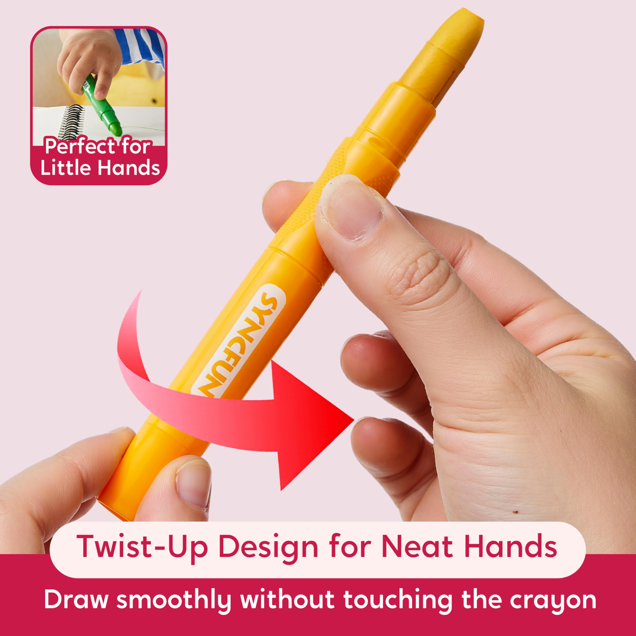 SYNCFUN no-sharpening-needed design reveals color with a twist