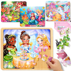 SYNCFUN Princess 24-piece puzzle boosts fine motor skills for toddlers.