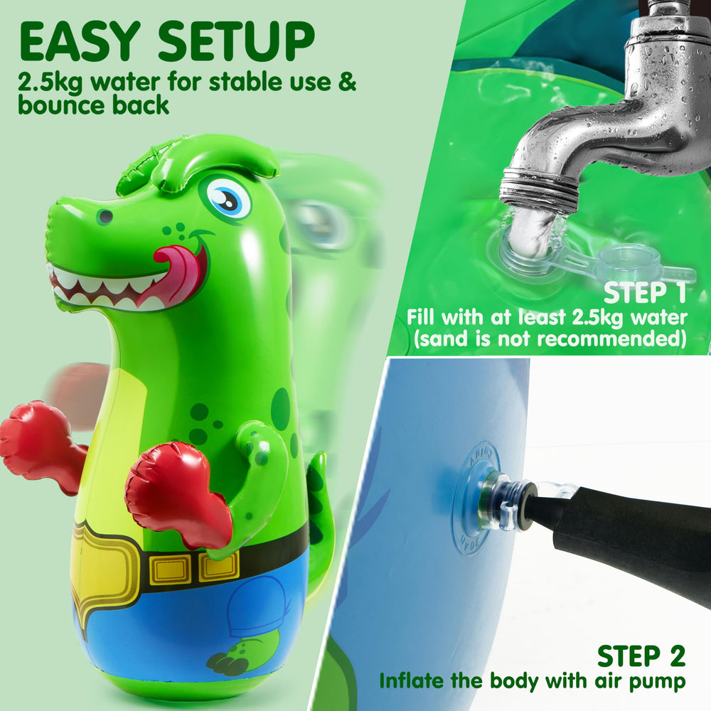 SYNCFUN T-Rex Bopper body inflated for safe bouncing fun