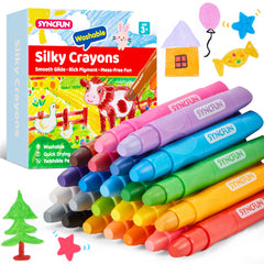 SYNCFUN twistable silky crayons pack: vibrant colors for mess-free coloring sessions