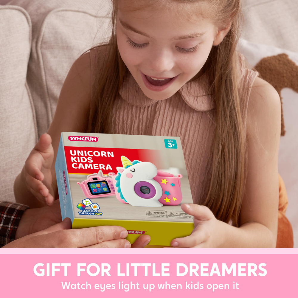 SYNCFUN Unicorn Kids Camera gift-ready packaging for celebrations
