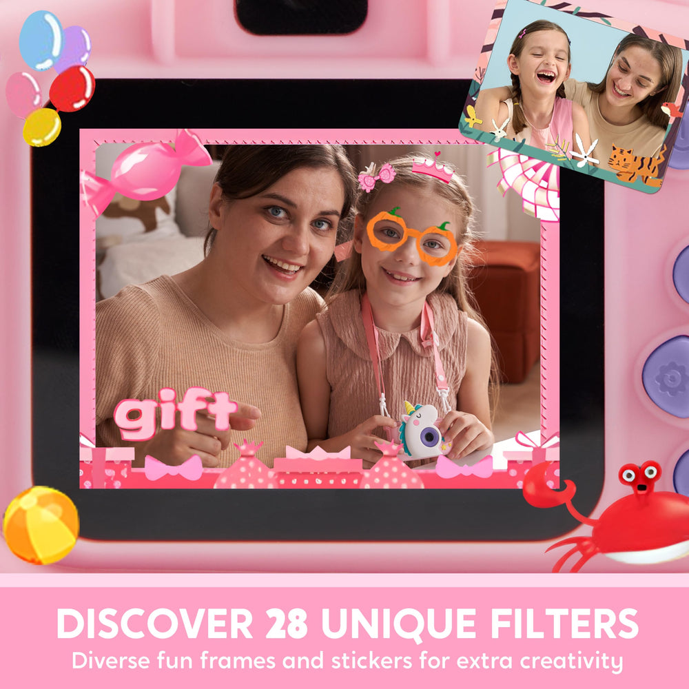 SYNCFUN Unicorn Kids Camera with 32GB SD Card ready for memories