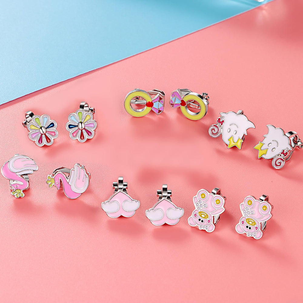 SYNLIN sunflower clip-on earrings brighten kids' day with sunny color.