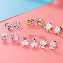 SYNLIN sunflower clip-on earrings brighten kids' day with sunny color.