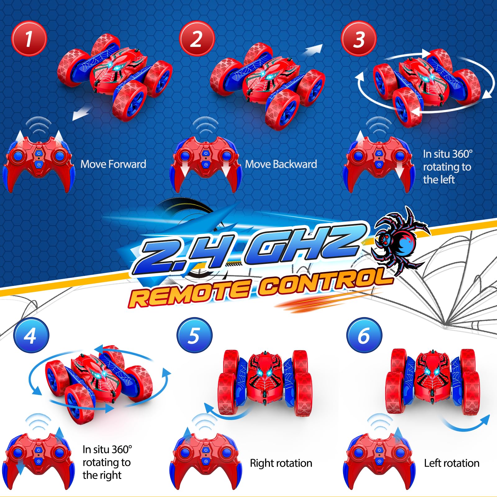 SYOKZEY RC Cars non-slip tires grip grass and sand for reliable play.