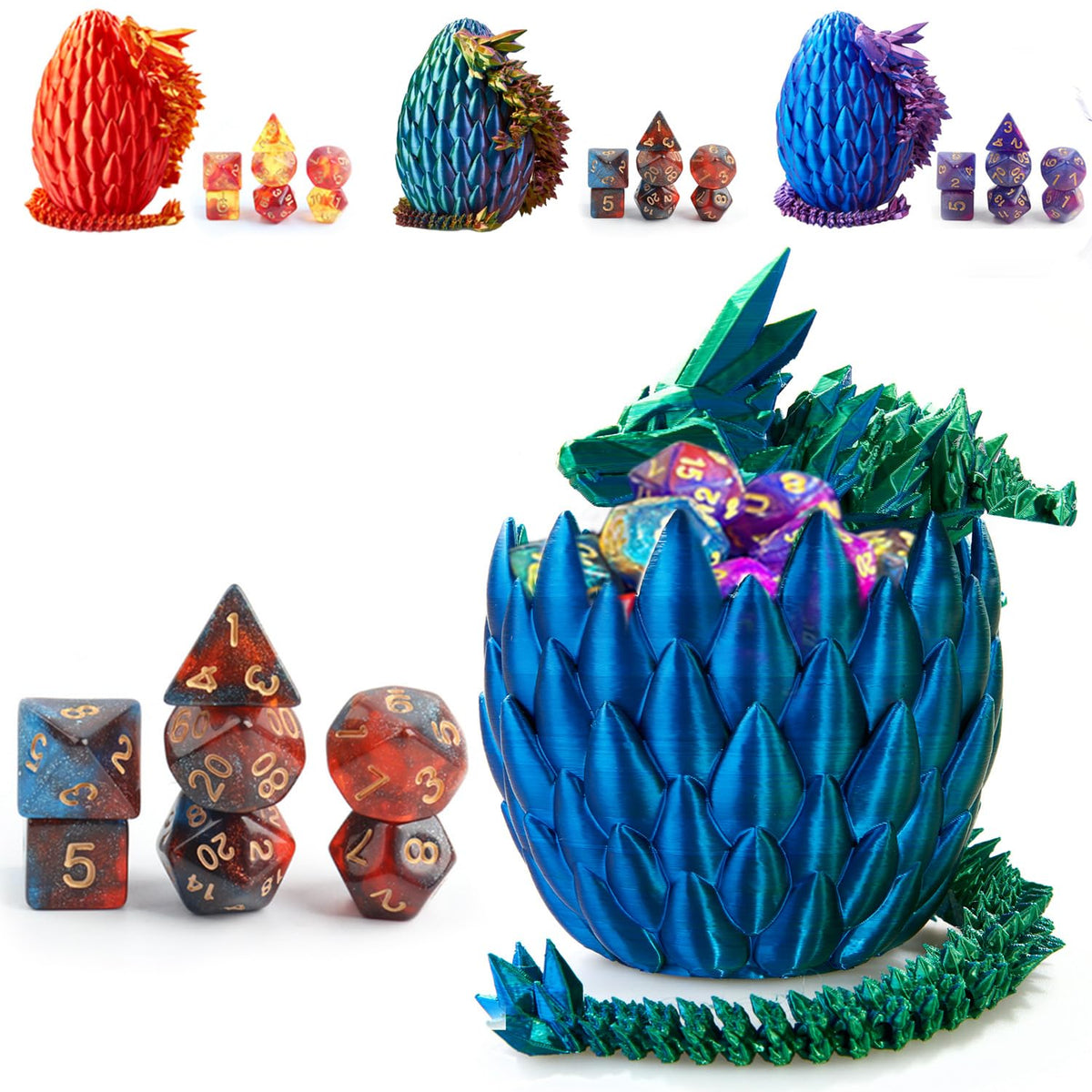 syouces DND dice set with seven polyhedral dice for RPG adventures and tabletop play