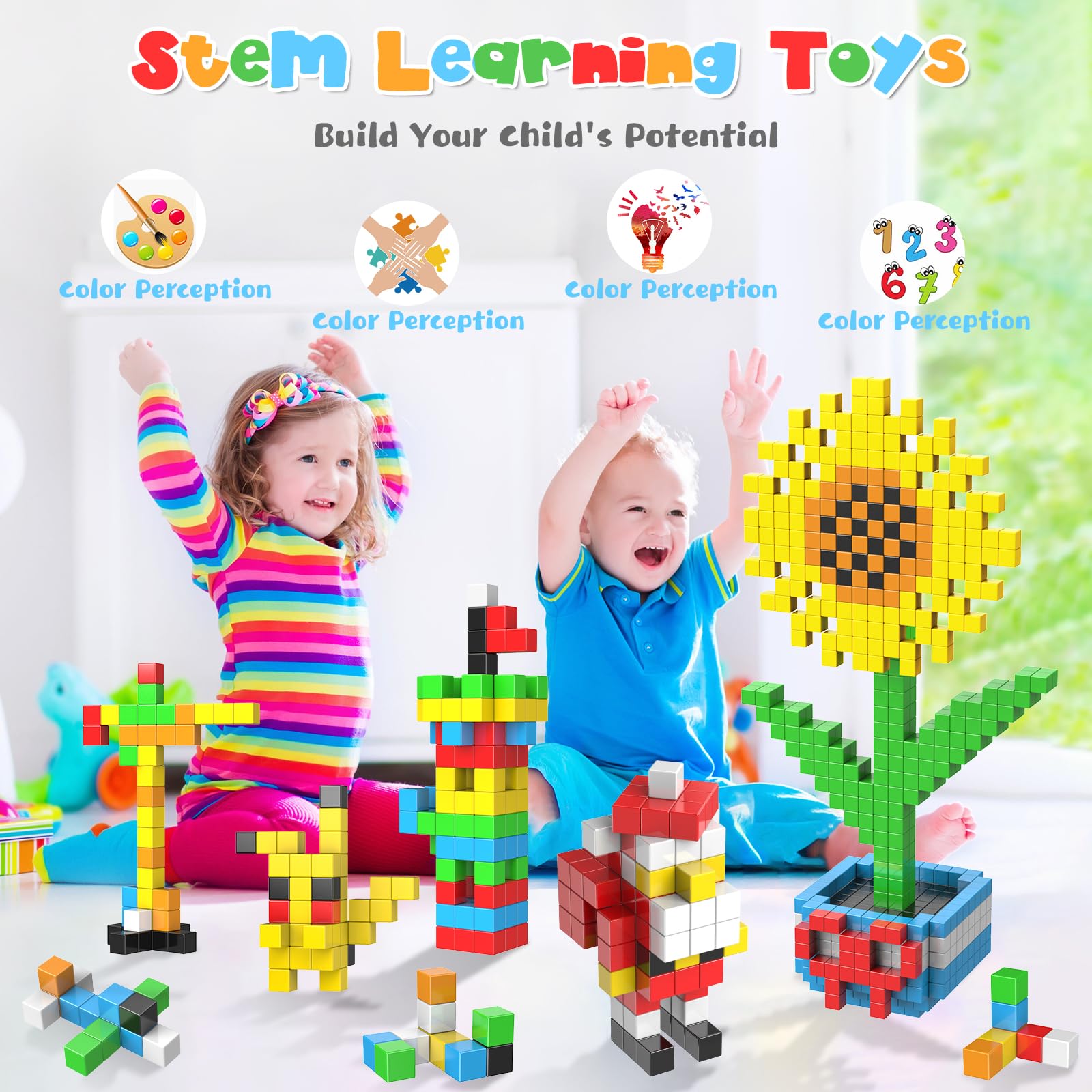 SYSKENI magnet blocks forming animals and robots for creative play.