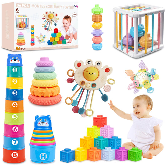 SYUUKH 6in1 Montessori toy blocks for safe play and cognitive development.