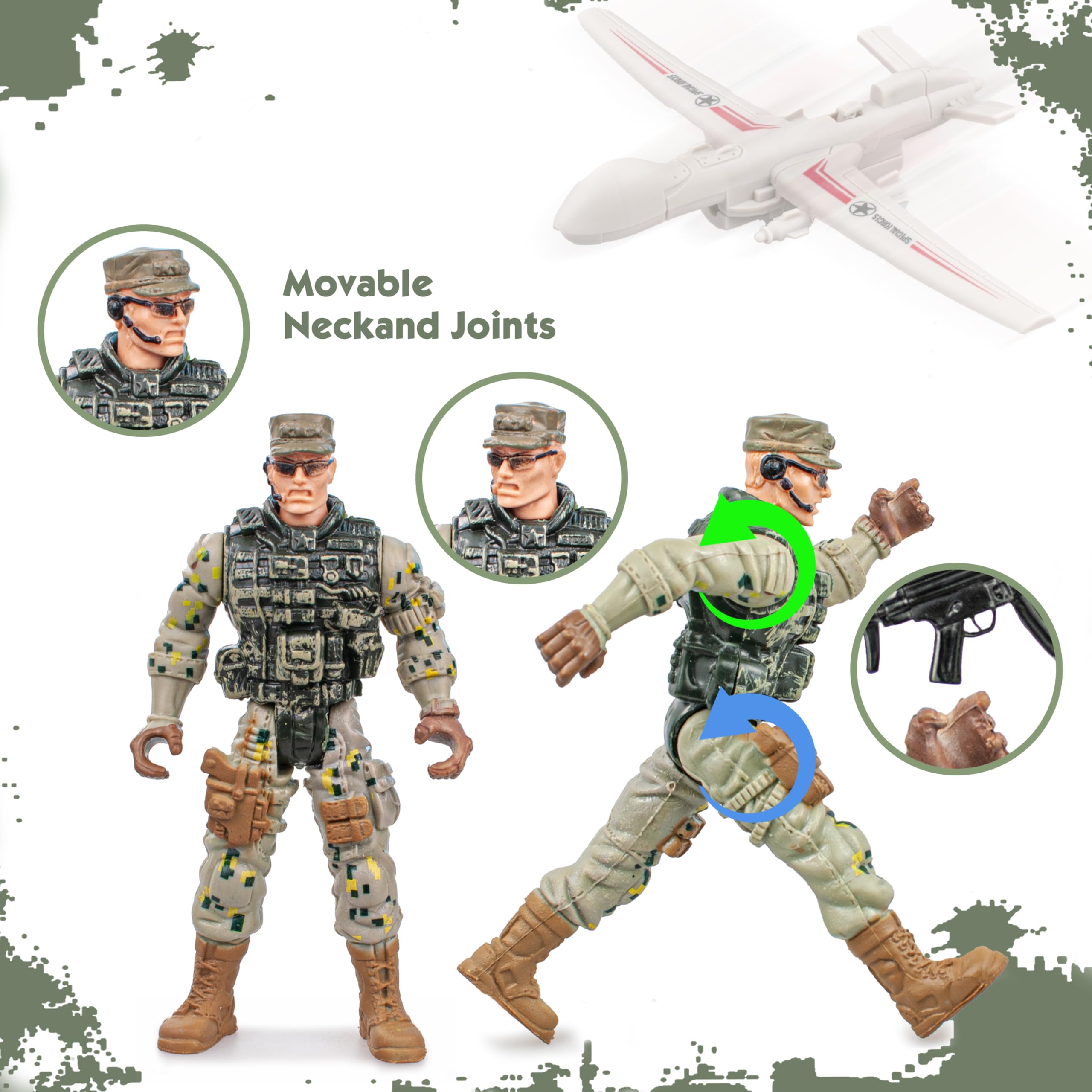 SYUUKH US Army men with 14-piece weapons for versatile battles