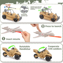 SYUUKH US Army men on ATV for rugged outdoor play scenarios