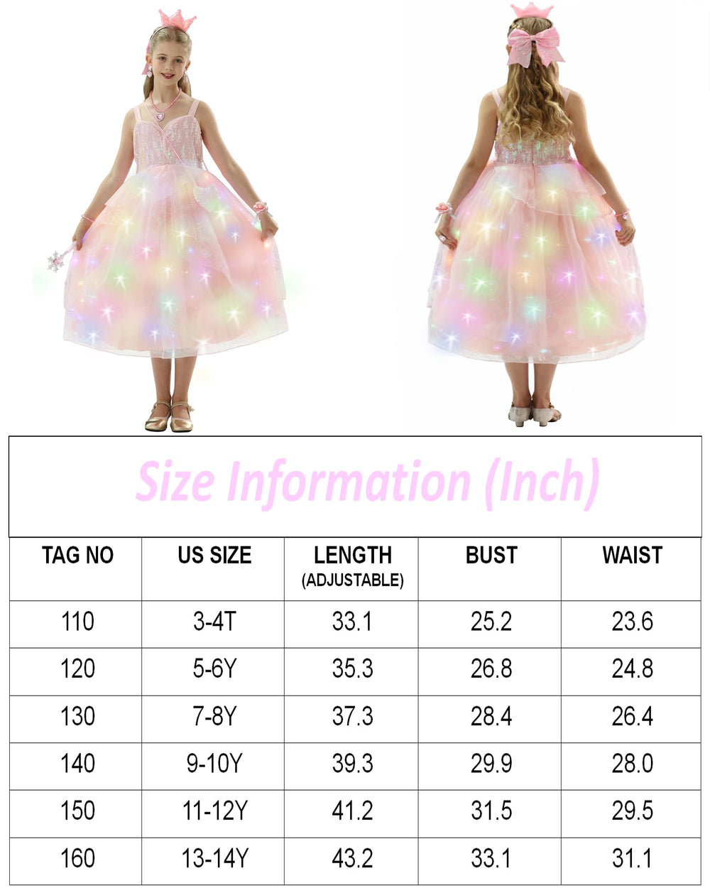 SZ-TONDA Pink Witch Dress includes matching accessories for a complete look