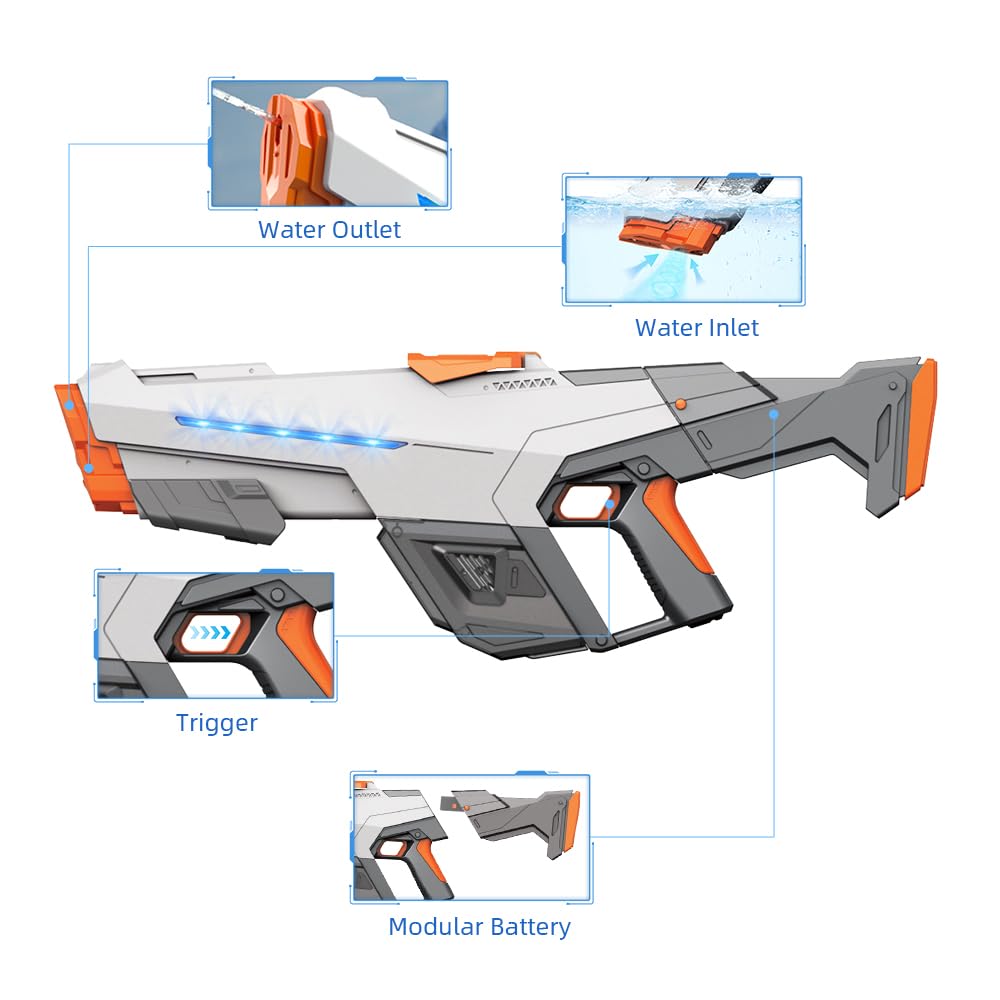 SZBZ electric water gun glowing LED lights for night battles