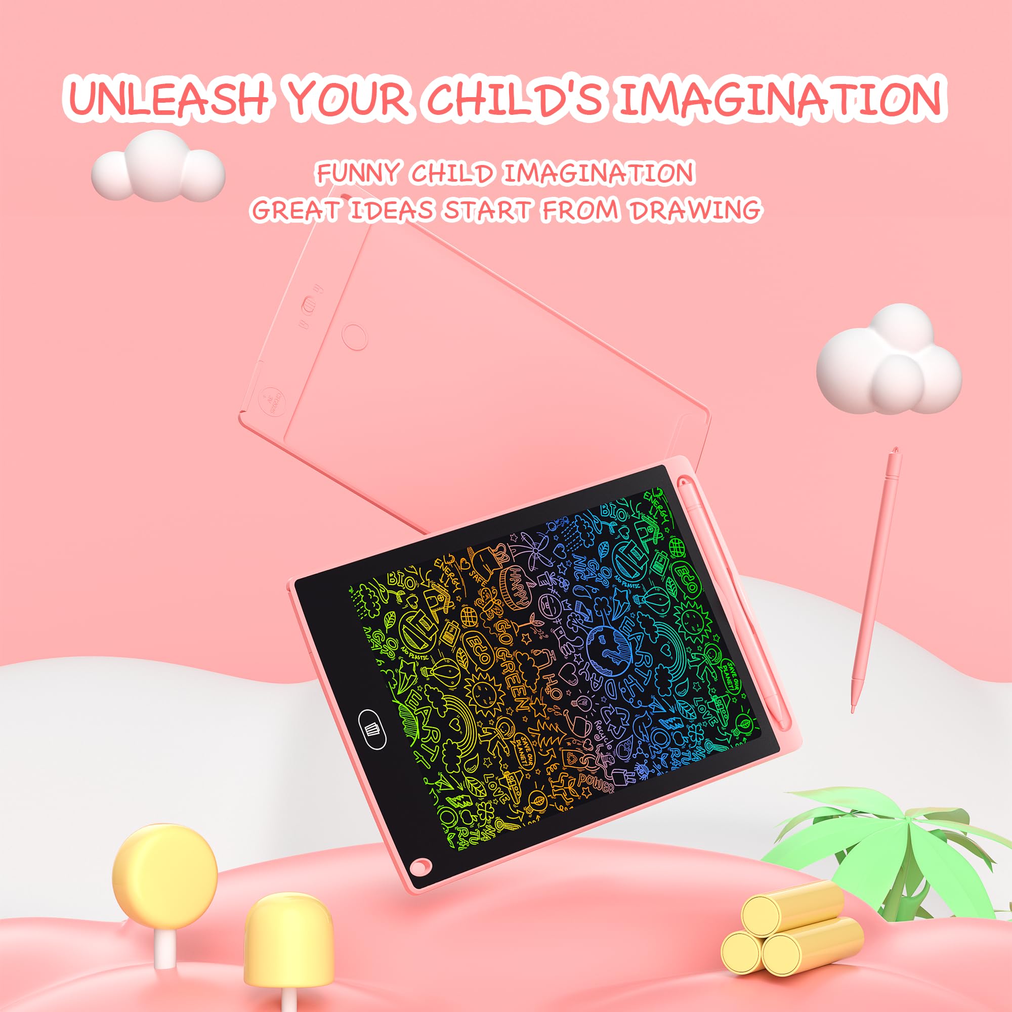 Szhsk 30-pack LCD writing tablets in pink encourage imaginative drawing.