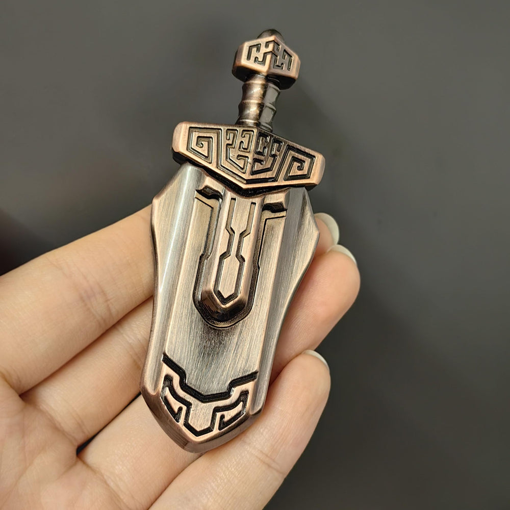 T-Conceal Bronze EDC sword decompression toy close-up handle for stress relief