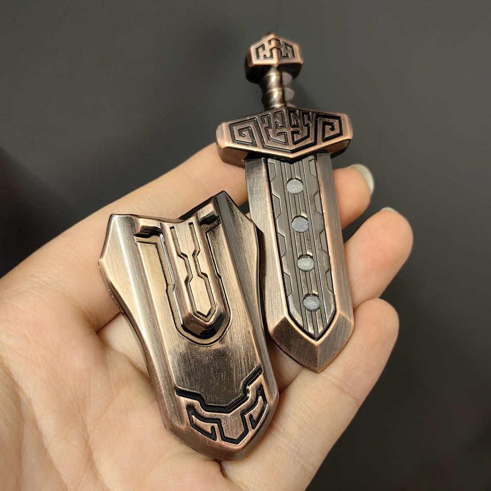 T-Conceal Bronze EDC sword decompression toy magnetic assembly detail for tactile play