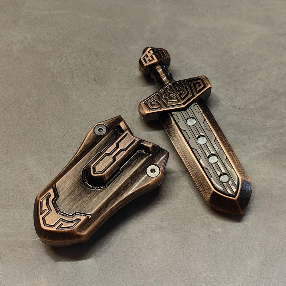 T-Conceal Bronze EDC sword decompression toy side profile for focused fidgeting