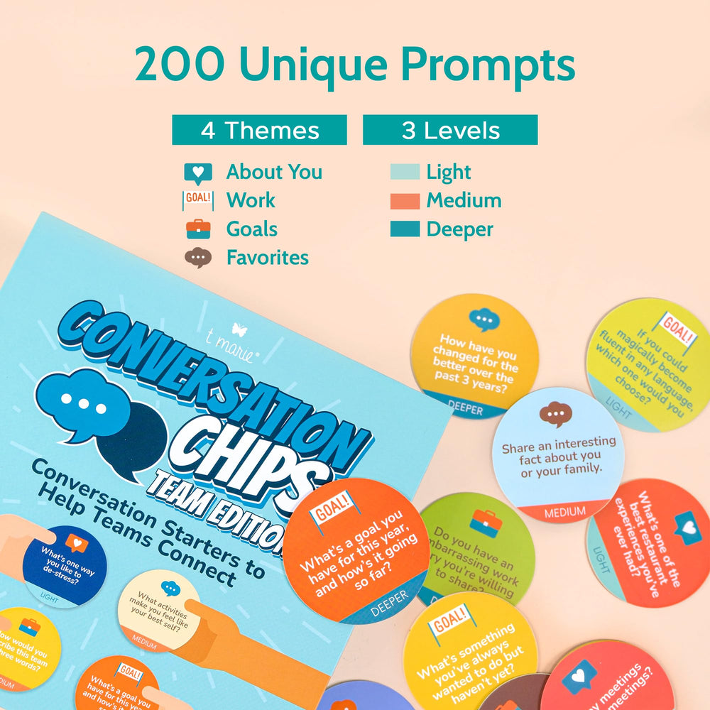 T MARIE Conversation Chips Sturdy storage box keeps chips organized.
